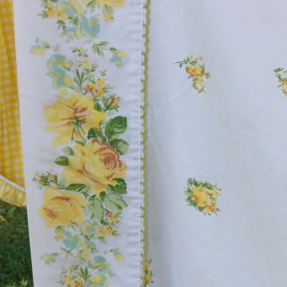 Vintage Springmaid yellow green double flat sheet - Picture 2 of 6